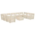 Salon de jardin meuble d'extérieur ensemble de mobilier palette 10 pièces bois d'épicéa imprégné 02_0018341