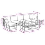 vidaXL Ensemble de canapé de jardin avec coussin 9 Pièces Noir Aluminium