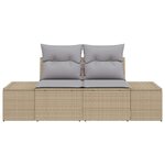 vidaXL Canapé de jardin avec coussin Beige 123 x 62 x 69 cm polyrotin