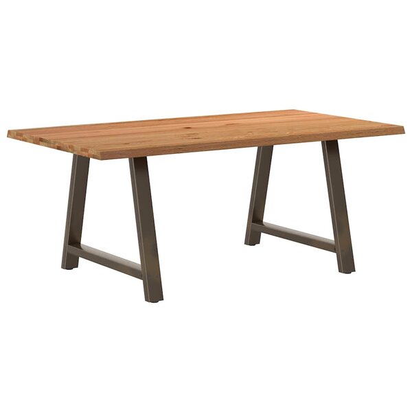 vidaXL Table à manger marron clair bois de chêne massif rectangulaire