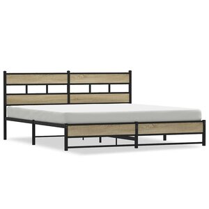 vidaXL Cadre de lit en métal sans matelas chêne sonoma 180x200 cm