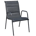 vidaXL Ensemble à manger d'extérieur 9 Pièces Acier Noir