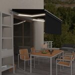 vidaXL Auvent automatique capteur de vent et LED 3x2 5 m Anthracite