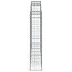vidaXL Paniers à gabions arqués 3 Pièces 200x30x140/160 cm Fer galvanisé
