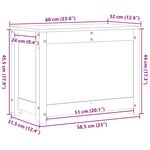 vidaXL Boîte de rangement Marron miel 60x32x45 5 cm Bois massif de pin
