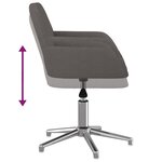 vidaXL Chaise pivotante de bureau Gris foncé Tissu