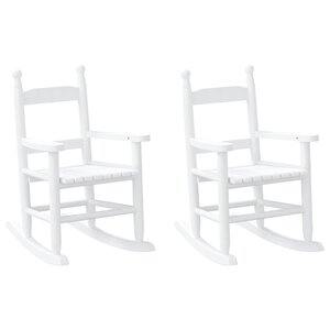 vidaXL Chaises à bascule enfants lot de 2 blanc bois peuplier massif