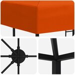 vidaXL Abri de jardin 6 x 3 m Orange Polyester et Acier 190 gsm