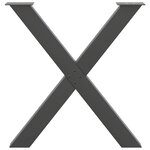 vidaXL Pieds de table à manger en forme de X 2 pièces Anthracite 70 x (72-73) cm Acier