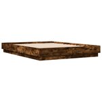 vidaXL Cadre de lit avec LED sans matelas chêne fumé 150x200 cm