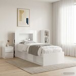 vidaXL Cabinet de Tête de Lit Blanc brillant Bois d’ingénierie