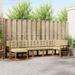 vidaXL Ensemble de canapés d'extérieur 7 Pièces Naturel et Beige