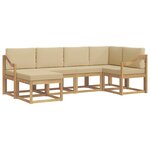 vidaXL Ensemble de canapés d'extérieur 6 pc Blanc et Beige Polyester