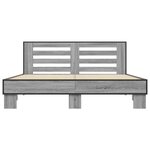 vidaXL Cadre de lit sonoma gris 150x200 cm bois d'ingénierie et métal