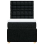 vidaXL Sommier à lattes de lit avec matelas Noir 100x200 cm Tissu