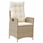 vidaXL Ensemble de salle à manger pour jardin 7 Pièces Beige polyrotin