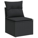 vidaXL Salon de jardin 9 Pièces avec coussins noir résine tressée