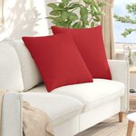 vidaXL Coussins de canapé 2 Pièces Rouge 60 x 60 cm tissu
