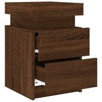 vidaXL Table de chevet avec lumières LED chêne marron 35x39x55 cm