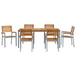 vidaXL Ensemble de salle à manger de jardin 7 pièces en bois d'acacia et métal
