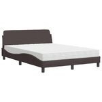 vidaXL Lit avec matelas Dover marron foncé 140x190 cm tissu