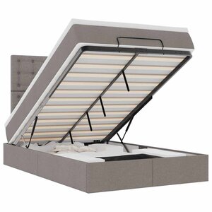 VidaXL Cadre de lit ottoman avec matelas taupe 120x190 cm tissu