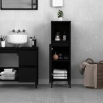 vidaXL Armoire de salle de bain noir 30x30x100 cm bois d'ingénierie