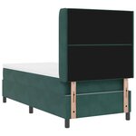 vidaXL Lit à ressorts avec tête de lit Vert foncé 90 x 190 cm Velours