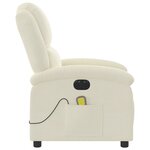 vidaXL Fauteuil inclinable de massage électrique crème velours