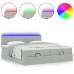 vidaXL Cadre de lit ottoman avec matelas gris clair 200x200 cm velours