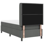 vidaXL Lit à ressorts avec matelas Gris foncé 190 x 90 cm tissu