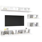 vidaXL Ensemble de meubles TV 6 Pièces Blanc Bois d'ingénierie