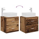 vidaXL Vanité de lavabo mural Bois ancien 49 5 x 41 x 63 cm