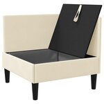 vidaXL Canapé d'angle avec rangement Crème Velours