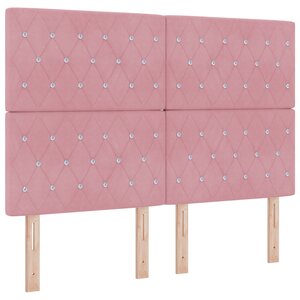 vidaXL Tête de lit à boutons en cristal  rose  160 cm  velours
