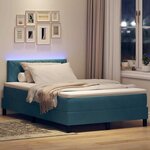 vidaXL Lit à ressorts avec matelas Bleu foncé 120 x 200 cm Velours