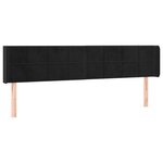 vidaXL Tête de lit avec oreilles Noir 203x16x78/88 cm Velours