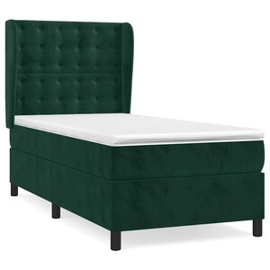 vidaXL Sommier à lattes de lit et matelas Vert foncé 80x200 cm Velours