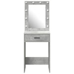 vidaXL Coiffeuse Gris béton 50 x 41 x 135 cm Bois d'ingénierie