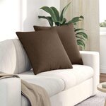 vidaXL Coussins de canapé 2 Pièces Marron 80 x 80 cm tissu