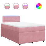 vidaXL Sommier à lattes de lit avec matelas rose 120x190 cm velours