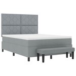 vidaXL Lit à ressorts avec matelas Gris clair 140 x 190 cm tissu