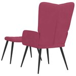 vidaXL Chaise de relaxation avec tabouret Rouge bordeaux Velours