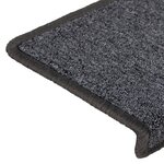 vidaXL Tapis d'escalier 15 pièces 65 x 21 x 4 cm Gris foncé Bord rectangulaire