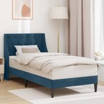 vidaXL Cadre de lit avec tête de lit Bleu 100 x 200 cm Velours