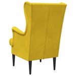 vidaXL Fauteuil Jaune Velours