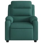 vidaXL Fauteuil de massage inclinable Vert foncé Tissu