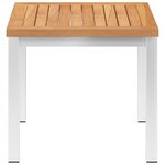 vidaXL Table d'appoint de jardin 45x45x38 cm Bois de teck et inox