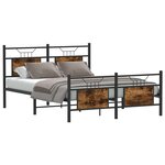 vidaXL Cadre de lit sans matelas chêne fumé 140x190 cm bois ingénierie