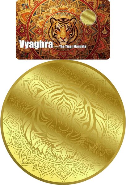 Monnaie TIGER Mandala 1/200 Oz Or 30$ Liberia 2026 (PRÉCOMMANDE)